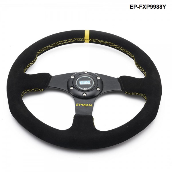 EPMAN 14inch 350mm Steering Wheel Suede leather Steering Wheels EP-FXP9988Y