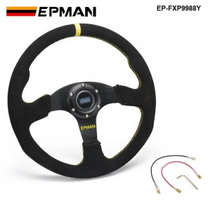 EPMAN 14inch 350mm Steering Wheel Suede leather Steering Wheels EP-FXP9988Y