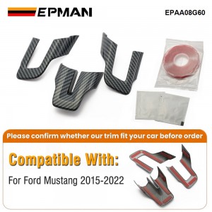 EPMAN 100SETS/CARTON Carbon Fiber Steering Wheel Decoration Interior Trim Kit Accessories For Ford Mustang 2015-2022 EPAA08G60-100T EPMAN 100SETS/CARTON Carbon Fiber Steering Wheel Decoration Interior Trim Kit Accessories For Ford Mustang 2015-2022 EPAA08G60-100T