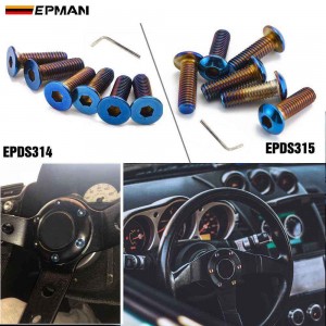EPMAN 6 PCS Burnt (Neochrome) M5 Steering Wheel Bolt Screw Kit Fit Steering Wheel Works Bell Boss Kit