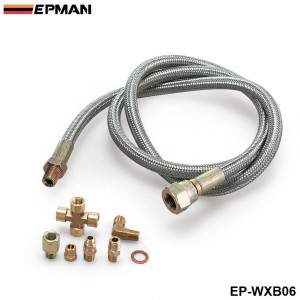 EPMAN -Universal SS Turbo Oil Feed Line For All T3 T4 Fit T3/T4 Super 60 Turbochargers EP-WXB06