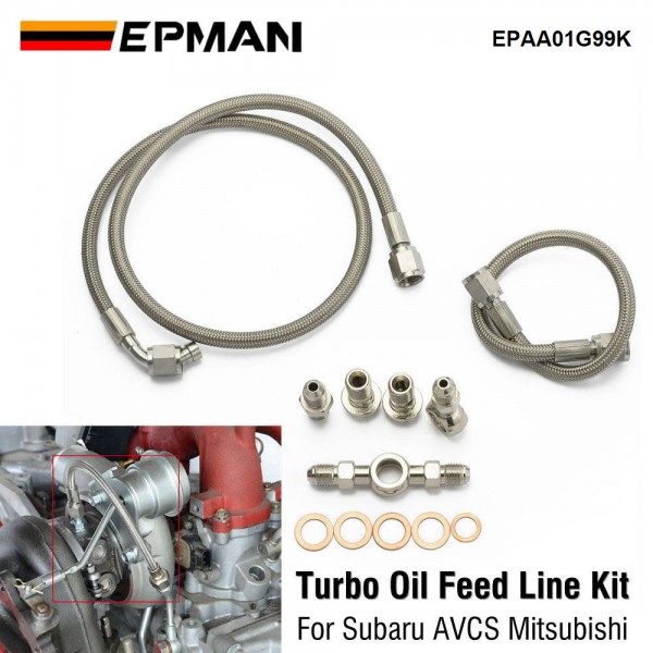 EPMAN Turbo Oil Feed Line Kit For Subaru AVCS Mitsubishi TDO4 TDO5 TD06 Turbo Chargers & Parts EPAA01G99K