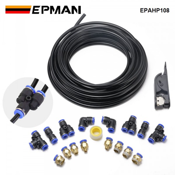 EPMAN 8mm OD Pneumatic PU Air Compressible Line Polyurethane Hose For Fluid Transfer Air Line Tubing (10 Meter 32.8 Ft) EPAHP108