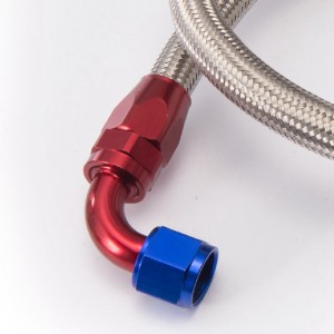 AN8-0A / AN8-90A Universal fuel / Oil hose Kit Stainless Steel Braided hose 1meter w/ fitting EP-HS04