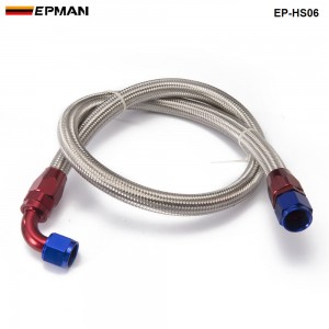 AN10-0A AN10-90A 1.2 Meter Oil Fitting and Stainless Steel Braided Hose End Adapter Kit EP-HS06
