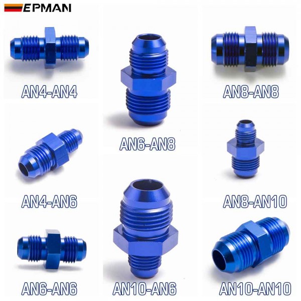 TANSKY 10PCS/LOT 4AN 6NA 8AN 10AN Male to AN4 AN6 AN8 AN10 Male Flare Coupler Union Straight Fuel Hose Adapter Fitting Blue TANSKY 10PCS/LOT 4AN 6NA 8AN 10AN Male to AN4 AN6 AN8 AN10 Male Flare Coupler Union Straight Fuel Hose Adapter Fitting Blue