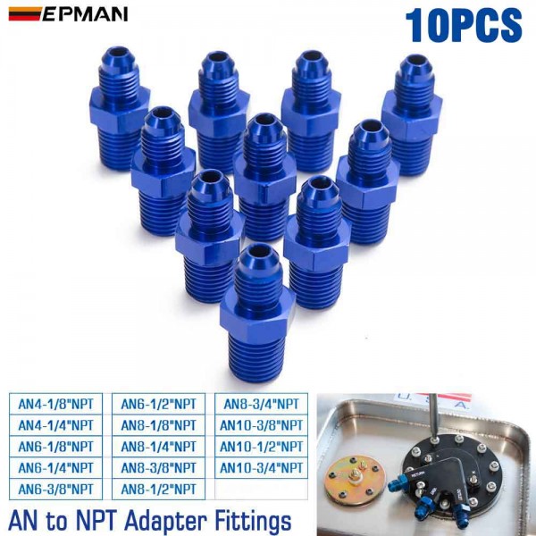 TANSKY 10PCS AN4 AN6 AN8 AN10 Male to Male Union AN to NPT Adapter Fittings Straight Male Oil Cooler Fuel Oil Hose Fitting 1/8"NPT, 1/4"NPT, 1/2"NPT, 3/4"NPT TANSKY 10PCS AN4 AN6 AN8 AN10 Male to Male Union AN to NPT Adapter Fittings Straight Male Oil Cooler Fuel Oil Hose Fitting 1/8"NPT, 1/4"NPT, 1/2"NPT, 3/4"NPT