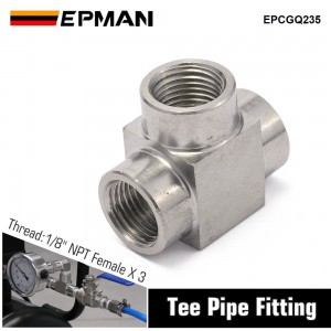 EPMAN 1/8 NPT Female Pipe T Tee Fitting 3 Way SS304 Fitting For Fluid Transfer, Vacuum Line, Fuel Pump, Oil Cooler etc. EPCGQ235