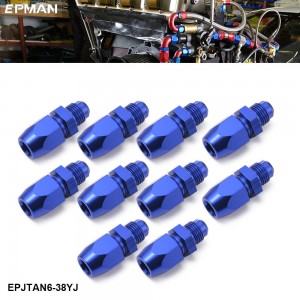 EPMAN 10PCS 6AN Male To 3/8" Tube Hardline Fuel Line Fitting Adapter Tubing Compression EPJTAN6-38YJ