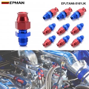 EPMAN 10PCS Aluminum Hard Line Tubing Fitting 5/16" Tube To 6AN Male Fare Fuel Hose Adapters Blue&Red Anodized EPJTAN6-516YJK