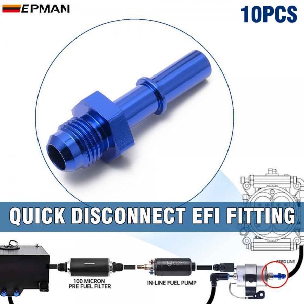EPMAN 10PCS AN6 AN8 Quick Disconnect EFI Fitting To 5/16" 3/8" Male Quick Connect LS Fitting Adapter EPMAN 10PCS AN6 AN8 Quick Disconnect EFI Fitting To 5/16" 3/8" Male Quick Connect LS Fitting Adapter
