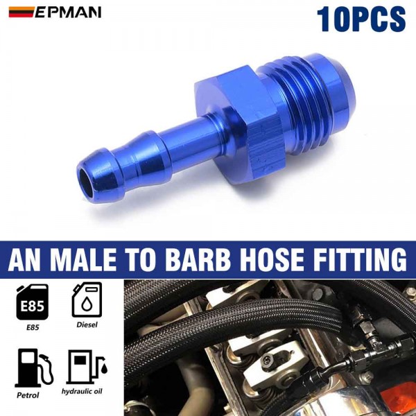 AN Male To Barb Hose Fitting, AN6, AN8, Hose barb Push Lock,Hose