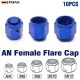 EPMAN 10PCS Aluminum 4-AN 6-AN 8-AN 10-AN 12-AN Adapter Female Flare End Cap / Plug / Tube Nut Fitting Blue AN4 AN6 AN8 AN10 AN12