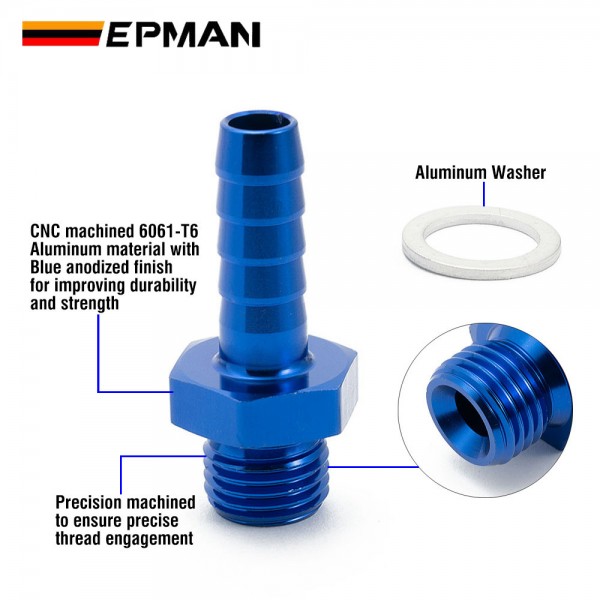 EPMAN 10PCS M10x1.0 M12x1.5 M14x1.5 M18x1.5 To 5/16" 3/8" 1/2" 5/8" 3/4" Metric To Barb Push On Hose Fitting Adapter EPMAN 10PCS M10x1.0 M12x1.5 M14x1.5 M18x1.5 To 5/16" 3/8" 1/2" 5/8" 3/4" Metric To Barb Push On Hose Fitting Adapter