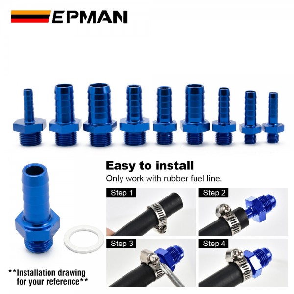 EPMAN 10PCS M10x1.0 M12x1.5 M14x1.5 M18x1.5 To 5/16" 3/8" 1/2" 5/8" 3/4" Metric To Barb Push On Hose Fitting Adapter EPMAN 10PCS M10x1.0 M12x1.5 M14x1.5 M18x1.5 To 5/16" 3/8" 1/2" 5/8" 3/4" Metric To Barb Push On Hose Fitting Adapter