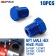 TANSKY 3/4"NPT 1/2"NPT 3/8"NPT 1/4"NPT 1/8"NPT Plug Male Hex Head Fitting Adapter Aluminum 10PCS/LOT Blue TANSKY 3/4"NPT 1/2"NPT 3/8"NPT 1/4"NPT 1/8"NPT Plug Male Hex Head Fitting Adapter Aluminum 10PCS/LOT Blue