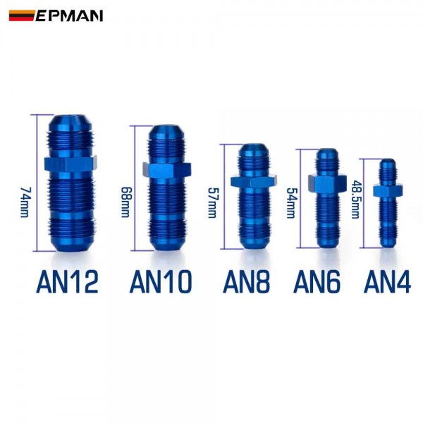 TANSKY 10PCS/LOT AN4 AN6 AN8 AN10 AN12 Flare Bulkhead Straight Male Fuel Oil Hose Fitting Adapter -AN4 -AN6 -AN8 -AN10 -AN12