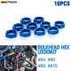 TANSKY 10PCS/LOT AN4 AN6 AN8 AN10 Bulkhead Blue Aluminum Finish Nut Seal Locking Fitting -4AN -6AN -8AN -10AN