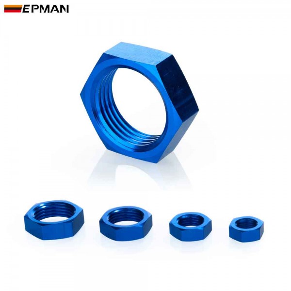 TANSKY 10PCS/LOT AN4 AN6 AN8 AN10 Bulkhead Blue Aluminum Finish Nut Seal Locking Fitting -4AN -6AN -8AN -10AN