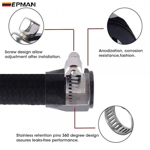 TANSKY 10PCS AN4/ AN6/AN8/ AN10 Hose Clamp Fuel Pipe Clip Oil Water Tube Hose Fittings Clamps Adapter TANSKY 10PCS AN4/ AN6/AN8/ AN10 Hose Clamp Fuel Pipe Clip Oil Water Tube Hose Fittings Clamps Adapter