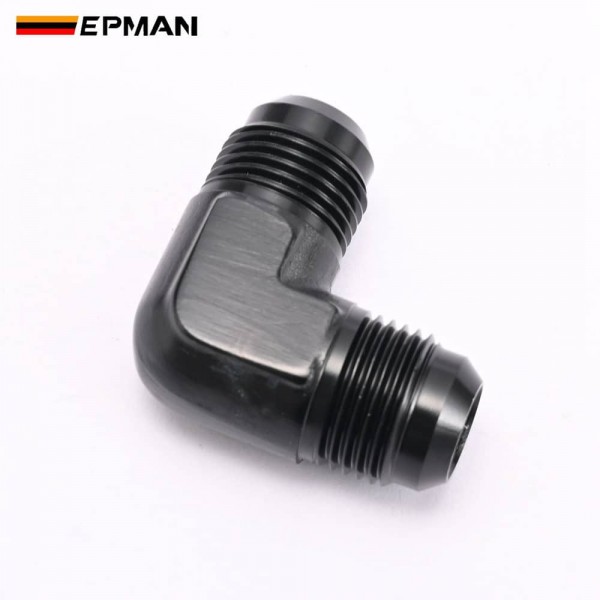 EPMAN 90 Degree AN3 AN4 AN6 AN8 AN10 AN12 Male to Male Flare Union Adapter CNC 6061-T6 Aluminum Fuel Oil Line Fitting for Motorsport TKAASLAN