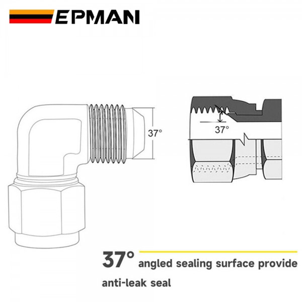 EPMAN AN4/AN6/AN8/AN10/AN12 Female to Male 90 Degree Swivel Adapter Aluminum Fuel Fitting TKGZMAN