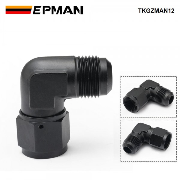 EPMAN AN4/AN6/AN8/AN10/AN12 Female to Male 90 Degree Swivel Adapter Aluminum Fuel Fitting TKGZMAN EPMAN AN4/AN6/AN8/AN10/AN12 Female to Male 90 Degree Swivel Adapter Aluminum Fuel Fitting TKGZMAN