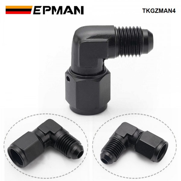 EPMAN AN4/AN6/AN8/AN10/AN12 Female to Male 90 Degree Swivel Adapter Aluminum Fuel Fitting TKGZMAN EPMAN AN4/AN6/AN8/AN10/AN12 Female to Male 90 Degree Swivel Adapter Aluminum Fuel Fitting TKGZMAN