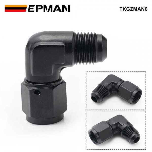 EPMAN AN4/AN6/AN8/AN10/AN12 Female to Male 90 Degree Swivel Adapter Aluminum Fuel Fitting TKGZMAN EPMAN AN4/AN6/AN8/AN10/AN12 Female to Male 90 Degree Swivel Adapter Aluminum Fuel Fitting TKGZMAN