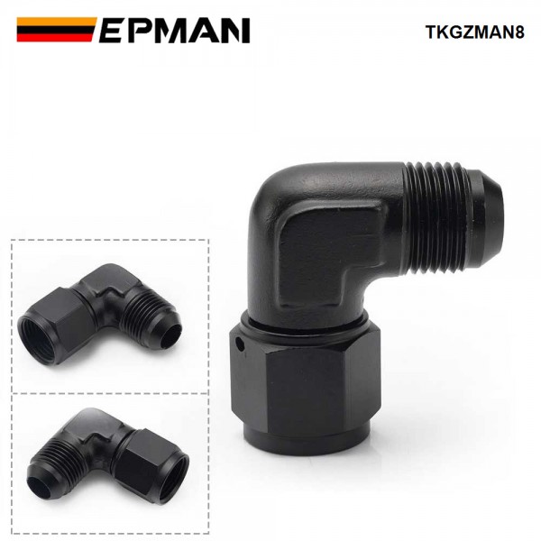 EPMAN AN4/AN6/AN8/AN10/AN12 Female to Male 90 Degree Swivel Adapter Aluminum Fuel Fitting TKGZMAN EPMAN AN4/AN6/AN8/AN10/AN12 Female to Male 90 Degree Swivel Adapter Aluminum Fuel Fitting TKGZMAN