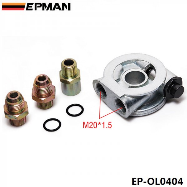 EPMAN Oil Cooler Filter Sandwich Plate + Thermostat Adaptor (AN10 or AN8) Fittings EP-OL0404