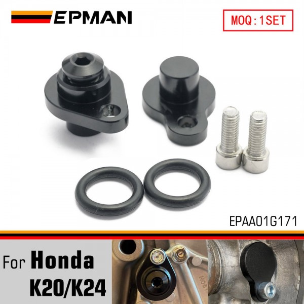 EPMAN For Honda K20 K24 Aluminium Oil Cooler Coolant Blanking Plug Kit - Feed & Return EP3 DC5 FN2 EPAA01G171