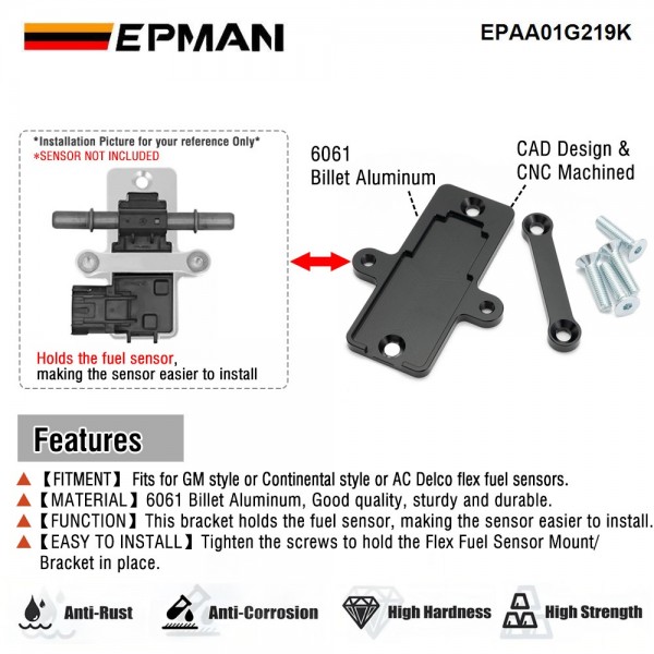 EPMAN For GM Continental Style Delco Flex Fuel Content Sensor Mount Bracket #13577429 EPAA01G219K