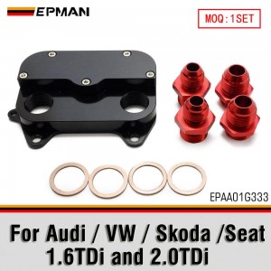 EPMAN Oil Cooler Sandwich Plate T6061 Aluminum for VW Audi Skoda Seat 1.6/2.0TDi OEM 03L 117 021 C EPAA01G333
