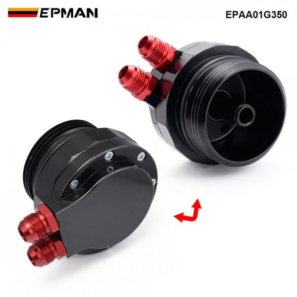 EPMAN 3.0L TDI Oil Cooler Flange Billet Aluminum Oil Filter Cover for Connection to the Engine Block EPAA01G350