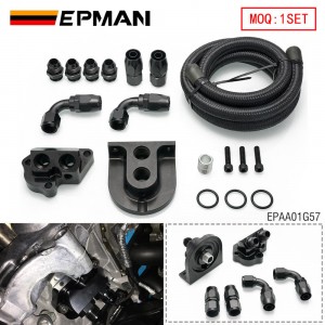 EPMAN Oil Filter Relocation Kit For Mustang GT / 150 GT350 & GT500 For Ford 5.0 / 5.2 Coyote EPAA01G57