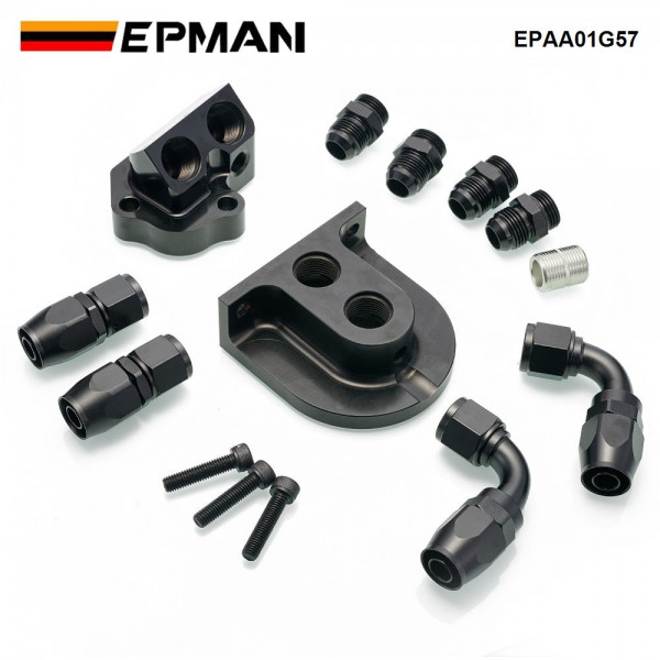 EPMAN Oil Filter Relocation Kit For Mustang GT / 150 GT350 & GT500 For Ford 5.0 / 5.2 Coyote EPAA01G57