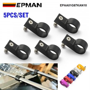 EPMAN 5PCS Aluminum AN10 17.20mm P-Clip Hose and Line Mounting Clamps EPAA01G87KAN10