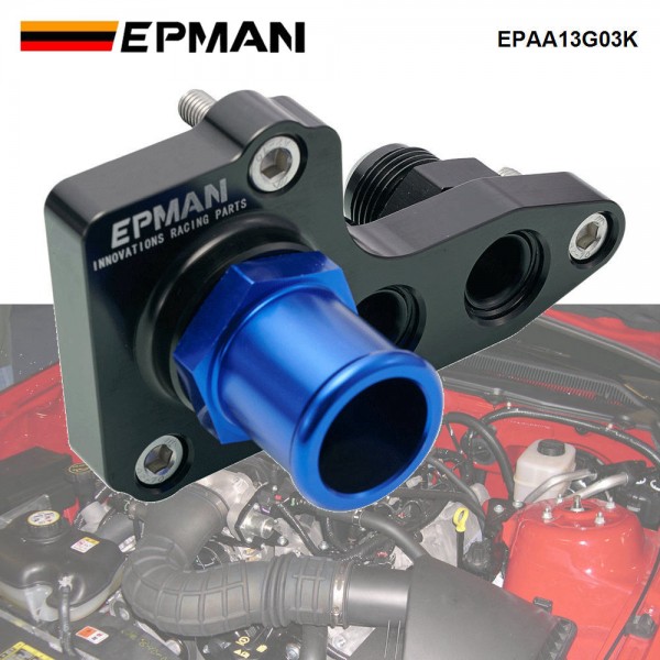 EPMAN Billet Aluminum Oil Filter Adapter For Ford Modular 4.6L/5.4L Engine Oil Filter Relocation Adapter + 12AN Oil Fittings EPAA13G03K