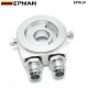 EPMAN Oil Filter Cooler Aluminum Sandwich AN10/ AN8 Fittings 1/8 NPT Plug Re Locator Plate With M20X1.5 & 3/4 x 16 UNF Adapters EPOL01