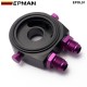 EPMAN Oil Filter Cooler Aluminum Sandwich AN10/ AN8 Fittings 1/8 NPT Plug Re Locator Plate With M20X1.5 & 3/4 x 16 UNF Adapters EPOL01