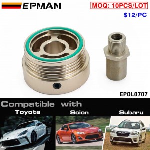 TANSKY 10PCS/LOT CNC Machined Oil Filter Adapter Plate Aluminum Universal for Honda Civic/FIT For Subaru Legacy FB20/25 EPOL0707