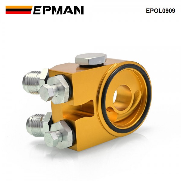EPMAN Universal Oil Filter Cooler Sandwich Plate For Engine Oil Cooler Adaptor With Thermostat Thread 3/4-16UNF M20X1.5 EPOL0909