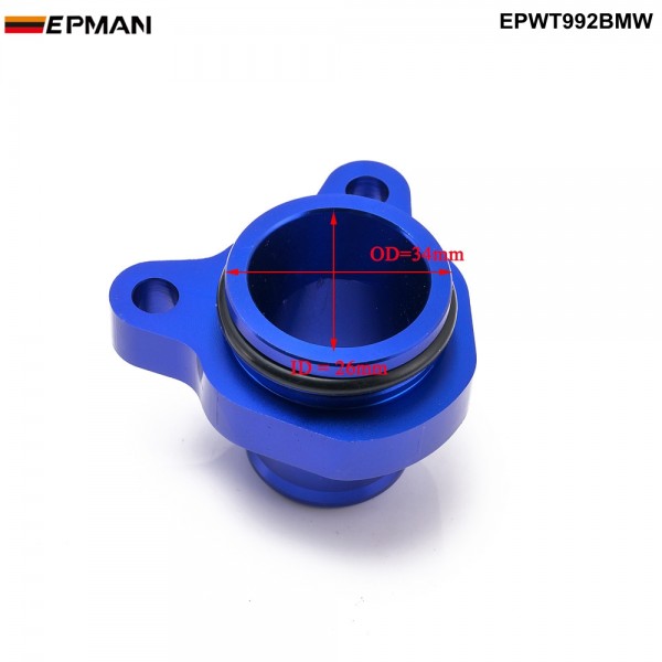 EPMAN Coolant Water Hose Fitting Replacement Aluminum Connector+Clamp For BMW 335i 11537541992 11537544638 OEM EPWT992BMW