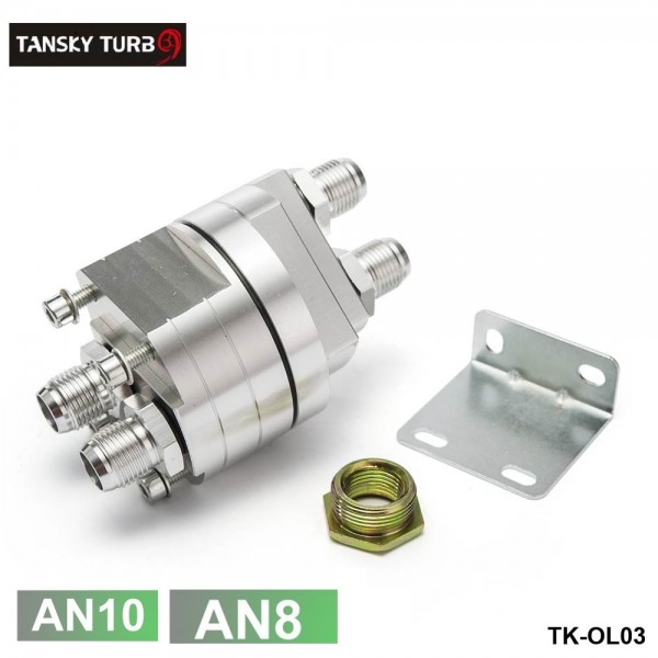 TANSKY Universal Oil Filter Cooler Sandwich Plate Adapter Silver AN8 AN10 Fitting TK-OL03