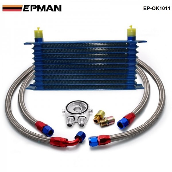 Universal 10 Rows Oil Cooler Kit M20XP1.5 3/4X16 UNF Oil Filter Fitting Adapter TK-OK1011 Universal 10 Rows Oil Cooler Kit M20XP1.5 3/4X16 UNF Oil Filter Fitting Adapter TK-OK1011