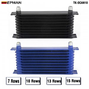 TANSKY Racing Aluminum 7 Row Oil Cooler 10 Row Transmission 13 Row Tank Core  15 Row Engine Oil Cooler -10AN Fitting TK-OCAN10