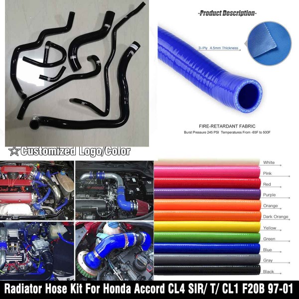 EPMAN Silicone Radiator hose kit 7 pcs For Honda Accord CL4 SIR F20B 97-01(7pcs) EPMHDR005A