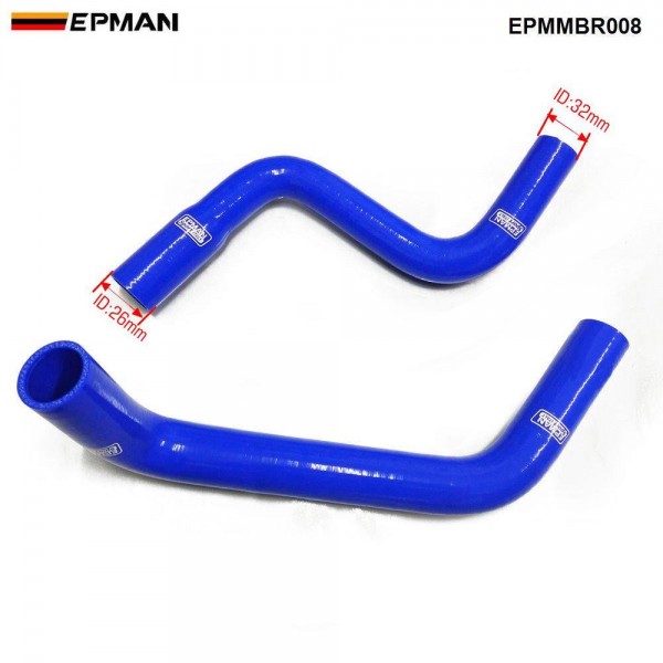 EPMAN Racing Sports 2PCS Silicone Intercooler Turbo Radiator Hose Kit For Mitsubishi Lancer 1.6 4G18 MT 06+ EPMMBR008 (Pre-Order ONLY)