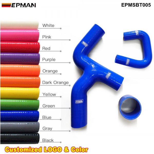 EPMAN 3PCS Silicone Turbo Radiator Intercooler Y-Pipe Hose kit For Subaru Impreza WRX GC8 EJ20 2.0 97-00 EPMSBT005 (Pre-Order ONLY)